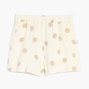 Madewell M Lightspun Cotton Gauze Easy Pull-On Shorts in Portofino Daisies